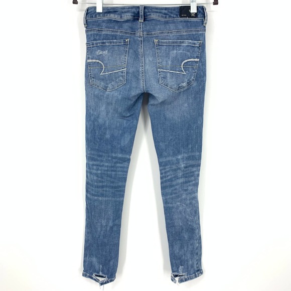 AEO Jegging Ankle Distressed Skinny Jeans Size 2 - Picture 5 of 11
